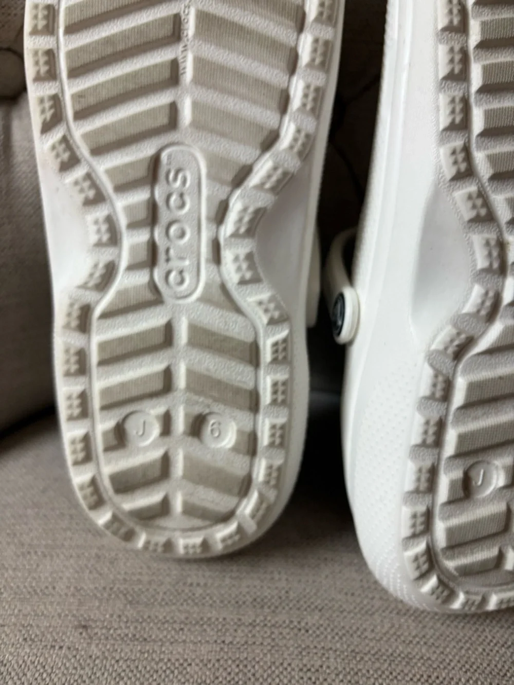 CROCS Kids White Clog with Grey Fleece Lining